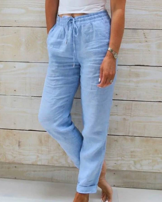 Pantalon ample en coton et lin – Élégance décontractée