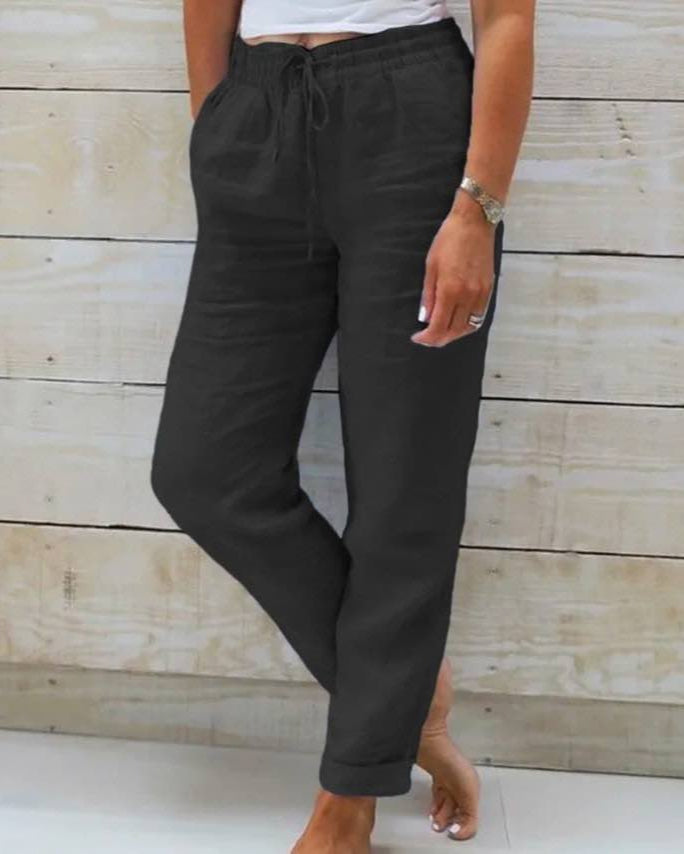 Pantalon ample en coton et lin – Élégance décontractée