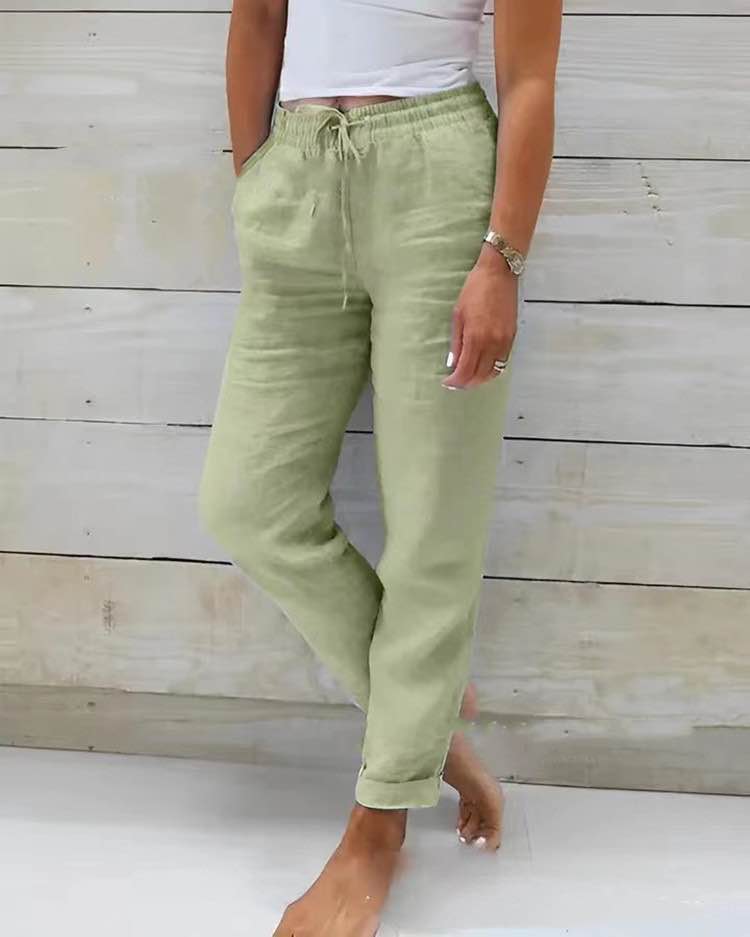 Pantalon ample en coton et lin – Élégance décontractée